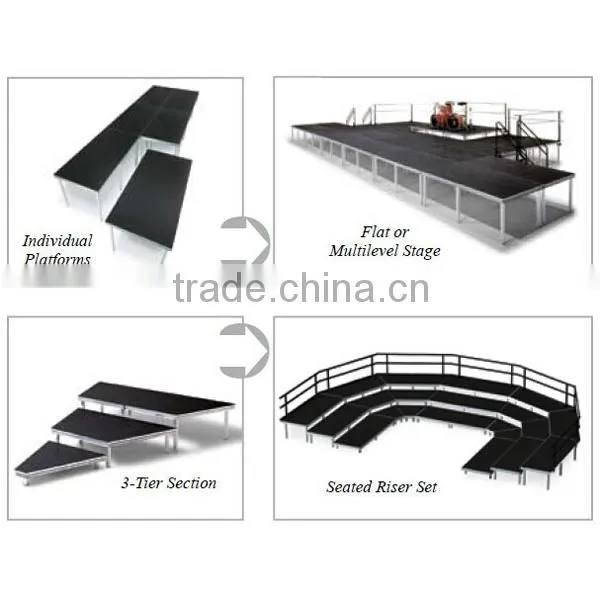 2m x 1m anti-slip stage, moving stage for wedding and show