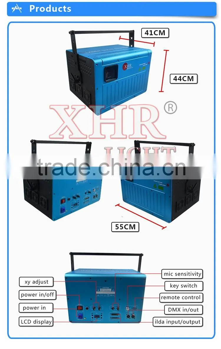 XHR 8 watts animation laser projector,rgb laser light show projectors
