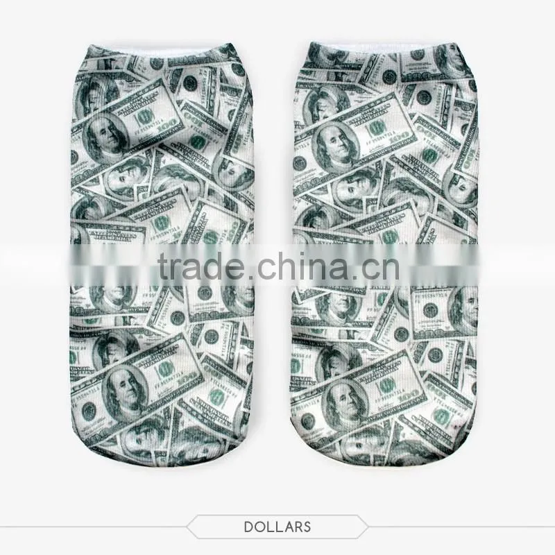 custom printed ankle sock colorful high quality 3d full print colorful ankle socks sports unisex custom hot sale stretch spandex