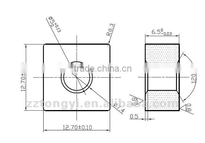Carbide chain saw inserts for cutting marble