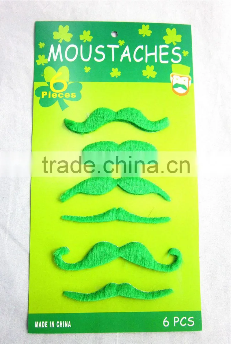 Green fancy dress St. Patrick's Day mustache