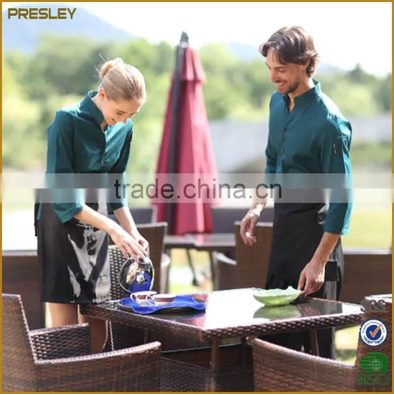 customized restaurant coffee shop waiter and waitress workwear uniform design