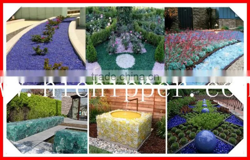 Cobalt blue flat back landscaping decorative glass beads for garden