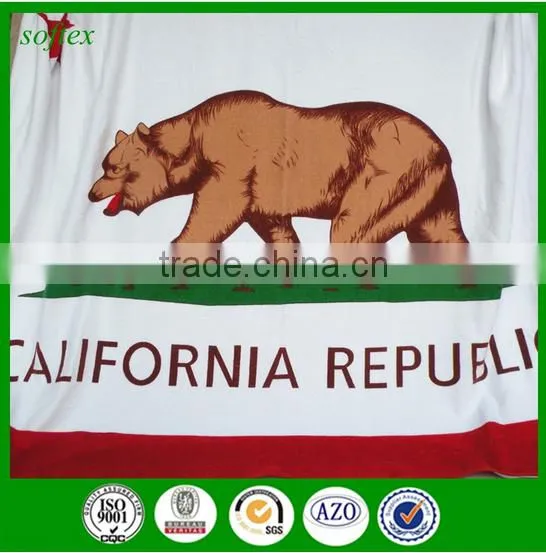 wholesale cotton White brown bear california republic state flag beach towel