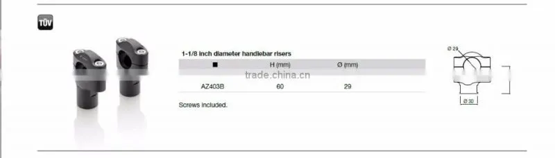 Soto Racing - Motorcycle AZ403B handlebar risers 60mm CONICAL FOR KAWASAKI Z1000