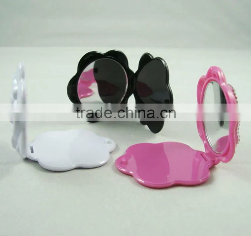 Flower shape single side compact mirror/cosmetic mirror/make up mirror/vanity mirror/pocket mirror for promotion