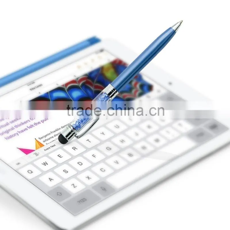 Crystal Colorful Stylus and Ballpoint Pen for Touch Screens (Pack of 12)