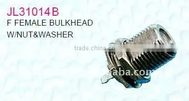 Bulkhead F female connector with nut and washer