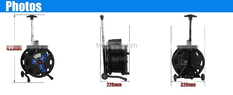 European mini retractable cable reel with wheels