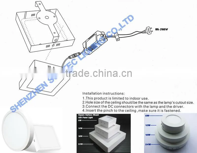 6W Round Easy Installation Surface Mount LED Panel Light Ceiling Light LED CE RoHS approved