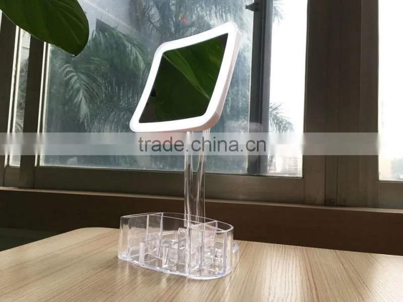 Square mirror with led