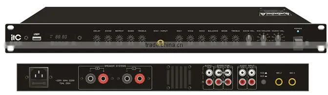 ITC TS-2060W Series 60Wx2 120Wx2 1U Digital Mixer Bluetooth Amplifier with USB