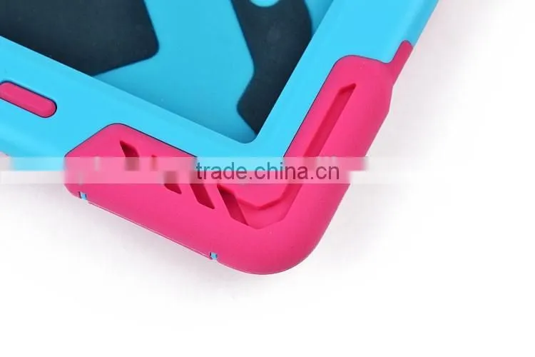 Waterproof case for ipad, silicon pc with kickstand case for tablet