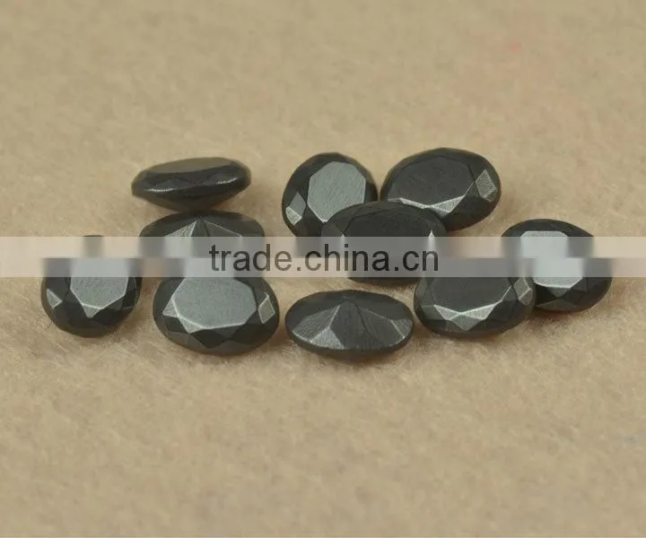 wholesale price black faceted oval shape hematite stone