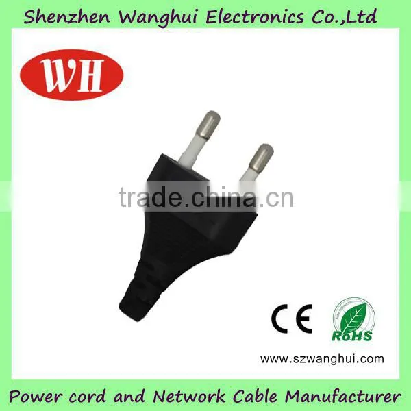 German Type rubber two round pin power cord for monitor