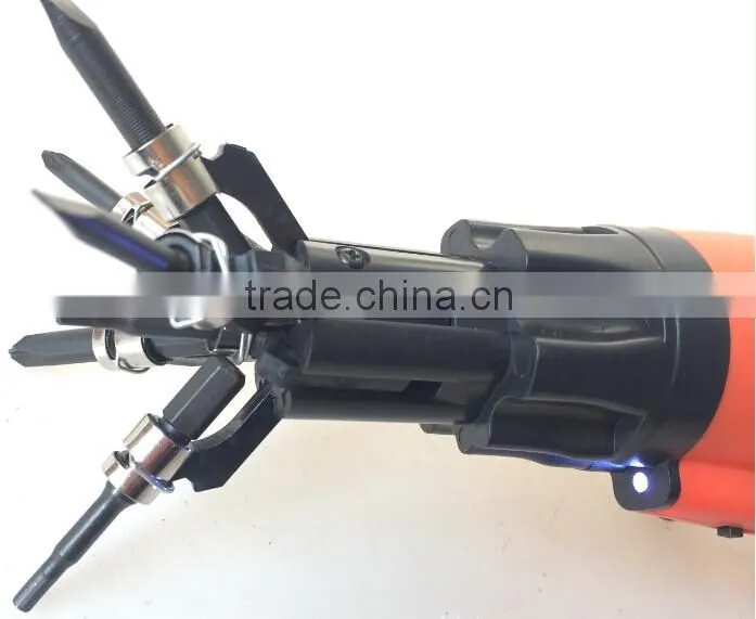 Multi-bits 6pcs 3.6V/4.8Volt cordless screwdriver with folded handle and LED light