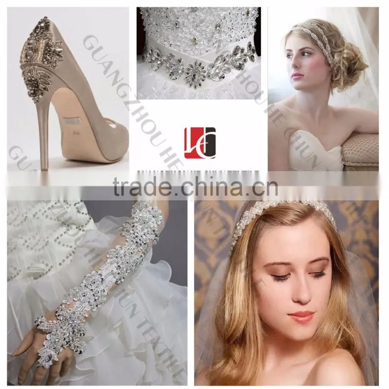 HC4625-1 Hechun Export Quality Garments Fashion HotFix Rhinestone Beaded Trim