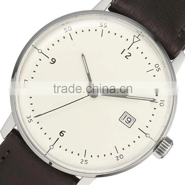Latest cheap Oem design hot designer watch white leather strap watch