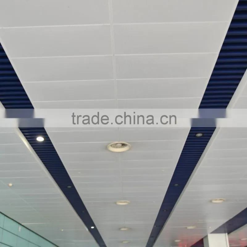 Round Straight Perforations Suspended Metal Ceiling Aluminum K shaped Expansive Ceiling
