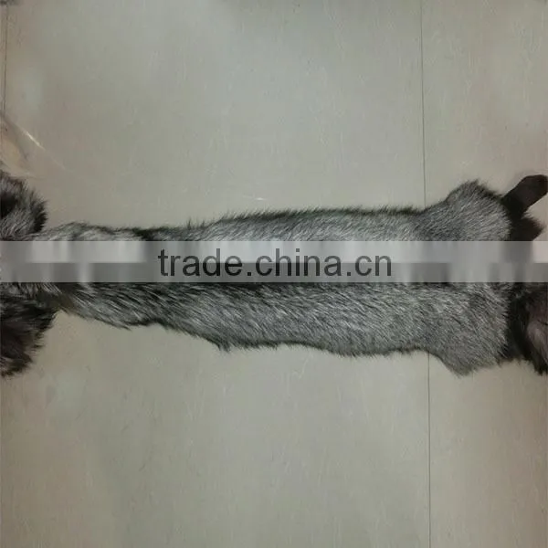 Silver color animal skin fox fur pelts genuine silver fox fur skin