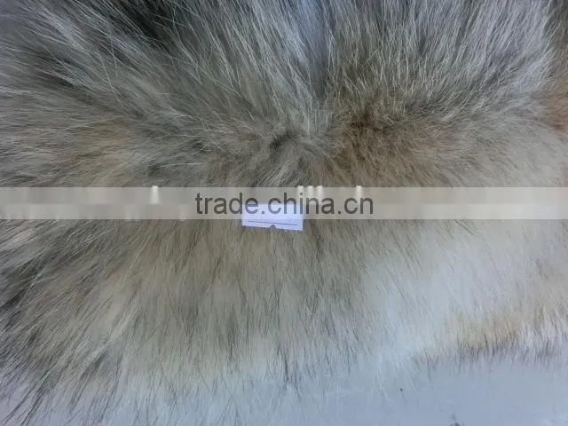 Real colored coyote tail fur trim for glove scarf accessories