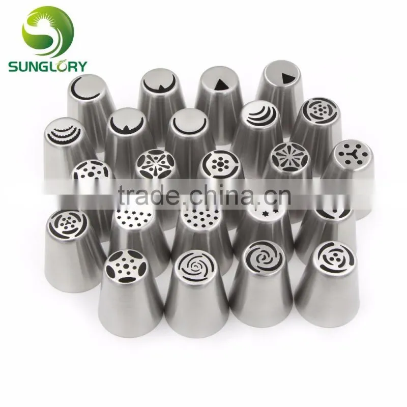 Hot selling stainless steel russian tulip nozzles flower icing piping tips pastry tubes set