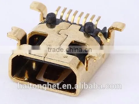 golden color smd 8pin mini USB connector hot selling