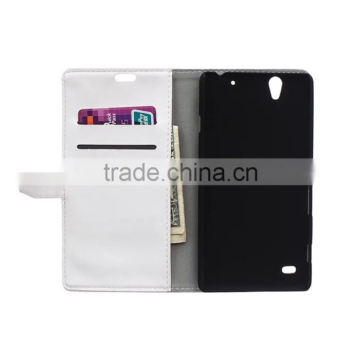 Wholesale Flip Cover Leather Case For Sony C4,For Sony C4 Book Cover Stand Case