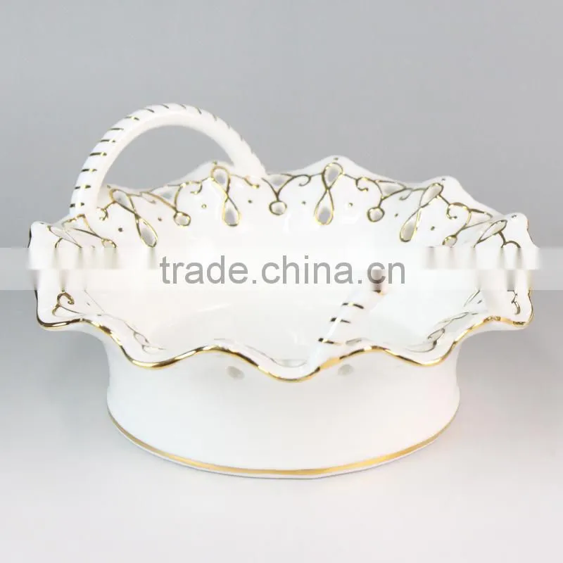 2015 new bone ceramic divided plate, double case, plate tray for snacks