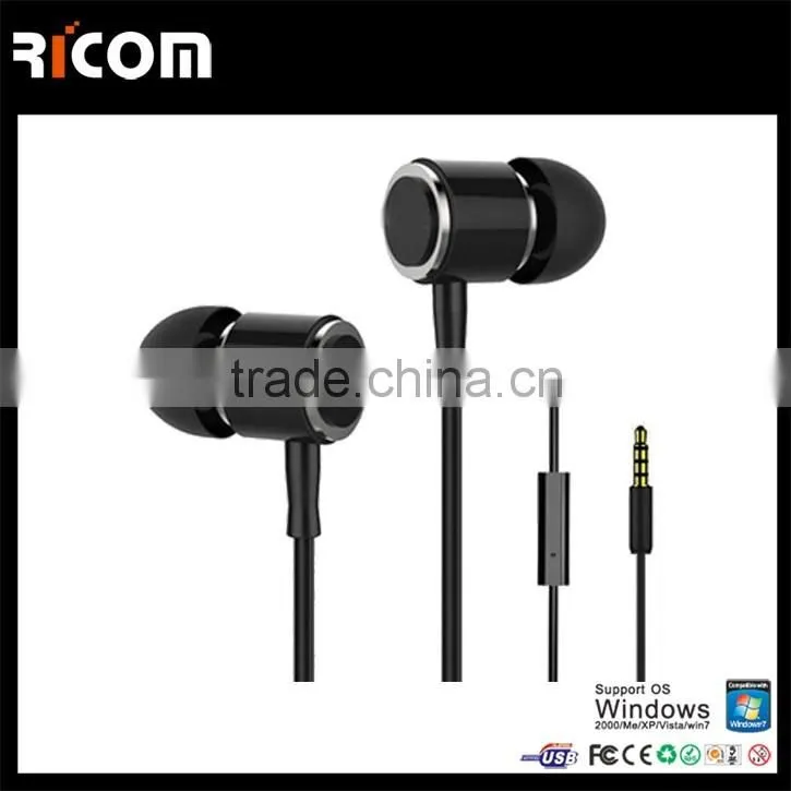 Metal 3.5mm flat cable earphones,Metal stereo flat cable earphone,Metal flat cord earphone-EO3007B--Shenzhen Ricom