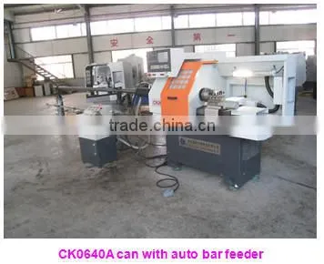 CK0640A small cnc lathe with auto bar feeder, pneumatic collet,CE