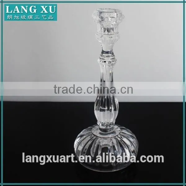 LANGXU tall glass candlesticks glass tapper candle holder wholesale