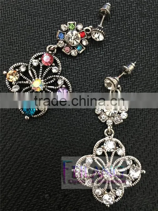 Fresh And Stylish Flower Long Diamond Earrings Drop Earrings