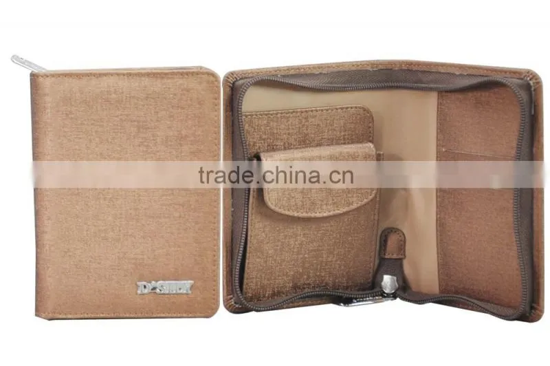 Zipper A4 briefcase PU leather portfolio / padfolio with handle