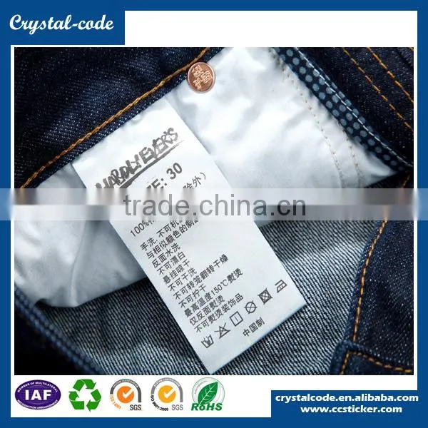 Washable adhesive garment labels wash label washable sticker washable clothing labels