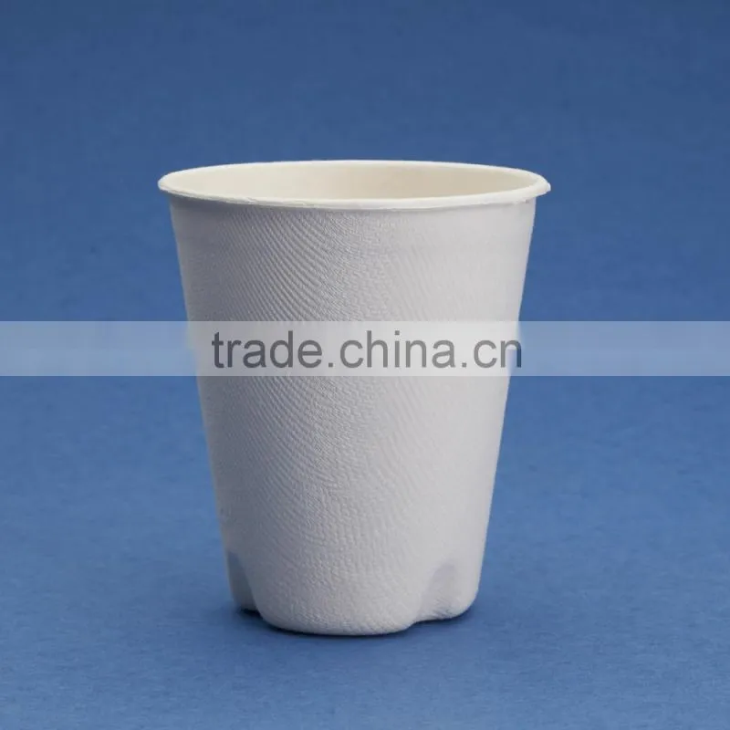 260ml disposable biodegradable sugercane pulp bagasse coffee cup