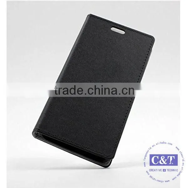 C&T Genuine credit card holder stand pu wallet leather case for huawei ascend g7