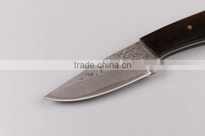 OEM Damascus black fixed blade hunting knife blanks UD402329