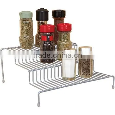Kitchen Bathroom Utility Room Two-Tier Chrome Sliding Cabinet Shelf Organizer