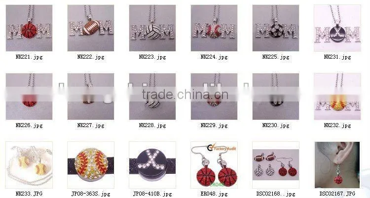 Rhinestone Softball Jewelry Sets Bling Sports Jewelry