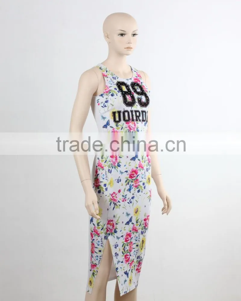 Custom design fashion two piece bodycon dress 2016 gril women dress new fashion pint good quality