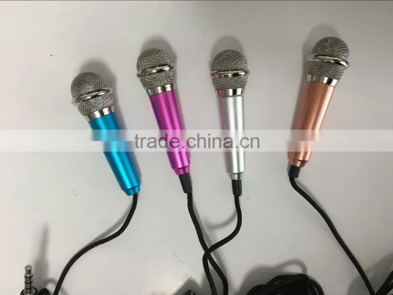 Mini Condenser Microphone Karaoke Voice Recording Mobile Phone Computer Sing Miniature Mic Microphone wholesale