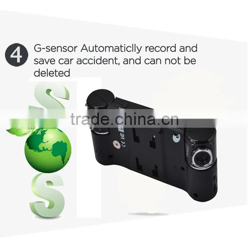 2.7 inch digital zoom dual-lens install camera in car