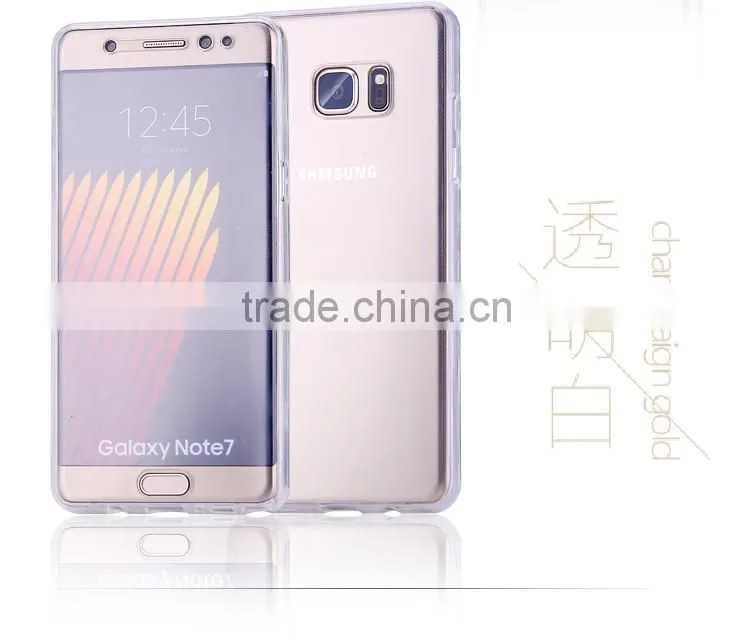 Soft TPU Transparent Case for Samung Note 7 360 Full Body Protective Cover Cases Front Touch Screen Back Cover