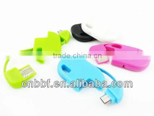 keychain micro usb cable for iphone 4 keychain cable for ,iphone 5 cable