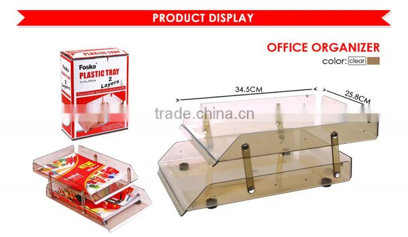 Multifunctional 2-layers Good Quality Plastic Office Organizer/file tray