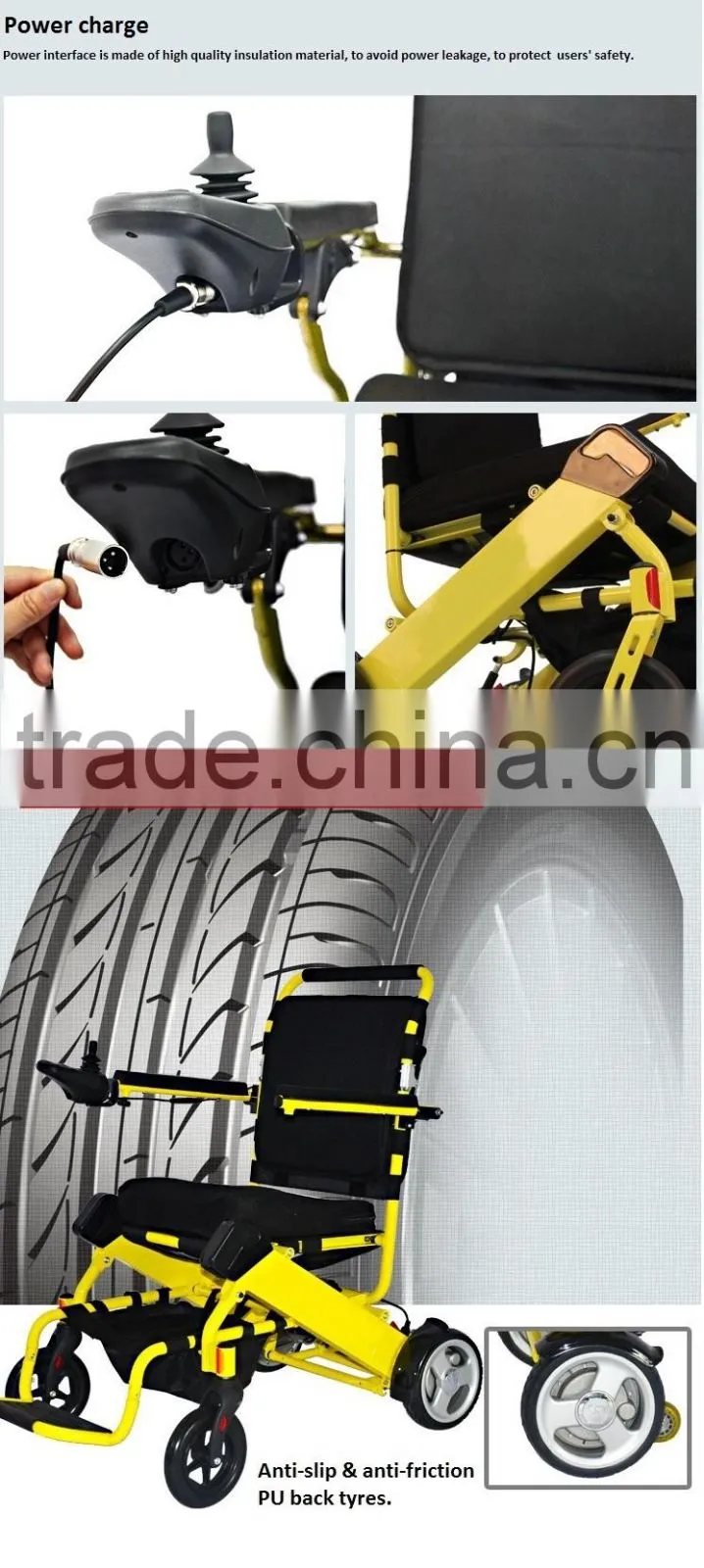 Aluminium Folding electric lightweight power wheelchair
