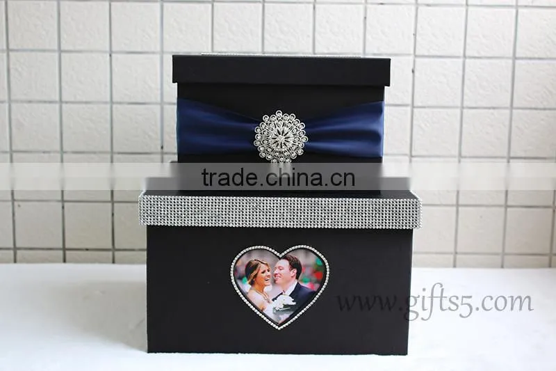 Elegant Black wedding gift box with photo frame