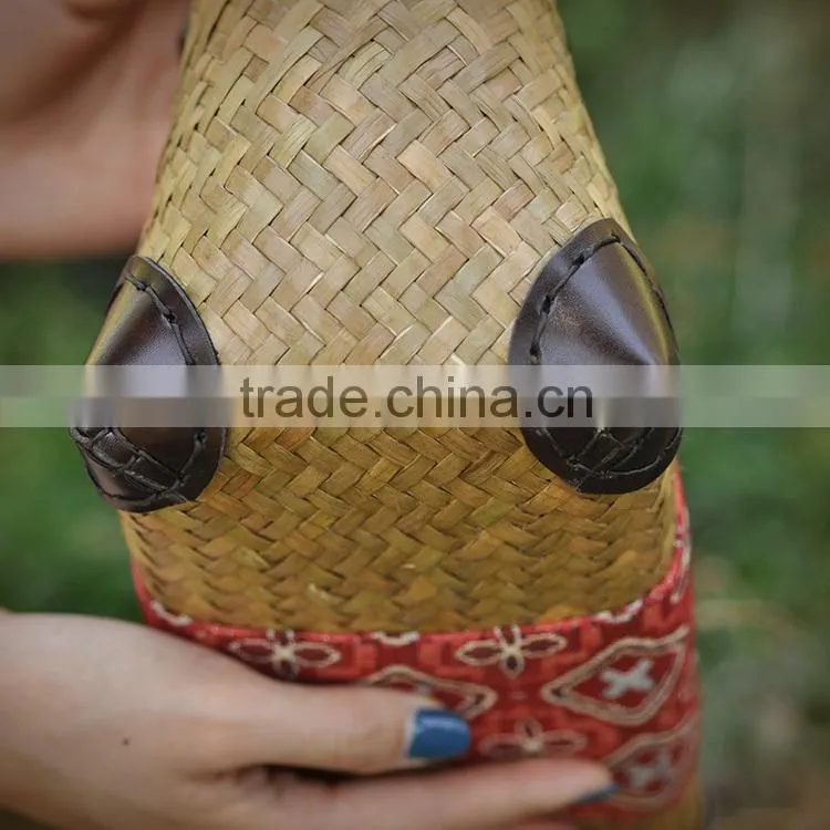 Embroidery straw bags new arrival fashion women handbag plastic handle cute straw bag