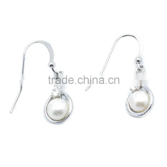 New arrivel wholesale 925 sterling silver magnetic pearl earrings for wedding